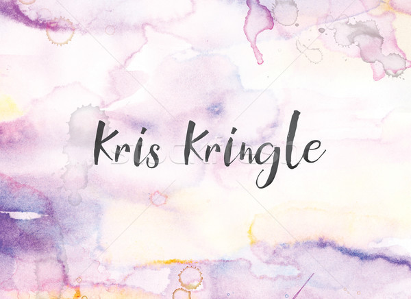 Kris Kringle Concept Watercolor and Ink Painting Stock photo © enterlinedesign