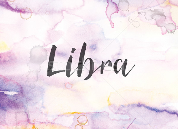 Libra Concept Watercolor and Ink Painting Stock photo © enterlinedesign