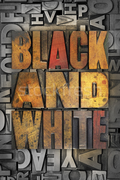 Negru alb cuvinte scris epocă tip Imagine de stoc © enterlinedesign