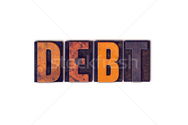Adósság izolált magasnyomás szó írott Stock fotó © enterlinedesign