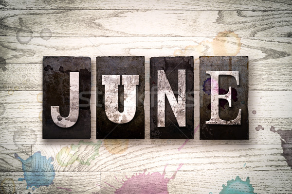 June Concept Metal Letterpress Type Stock photo © enterlinedesign