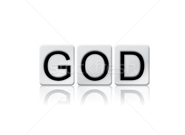 Stockfoto: God · geïsoleerd · betegelde · brieven · woord · geschreven