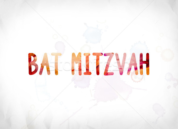 Bat Mitzvah Concept Painted Watercolor Word Art Stock photo © enterlinedesign