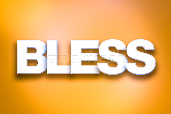 Bless Theme Word Art on Colorful Background Stock photo © enterlinedesign