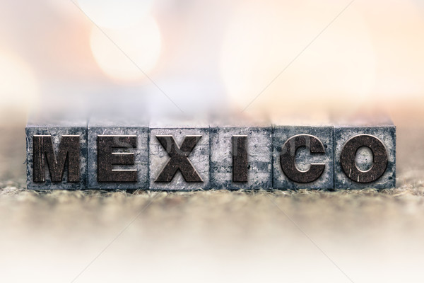 Мексика Vintage тип слово написанный Сток-фото © enterlinedesign