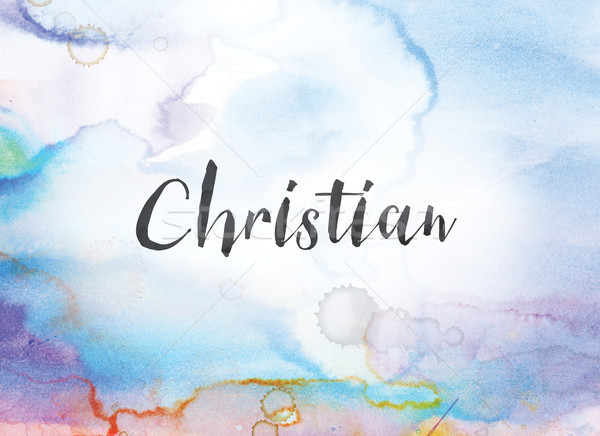 Christian Concept Watercolor and Ink Painting Stock photo © enterlinedesign
