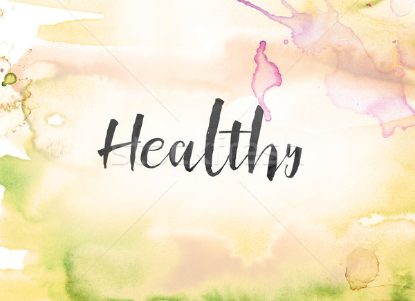 Healthy Concept Watercolor and Ink Painting Stock photo © enterlinedesign