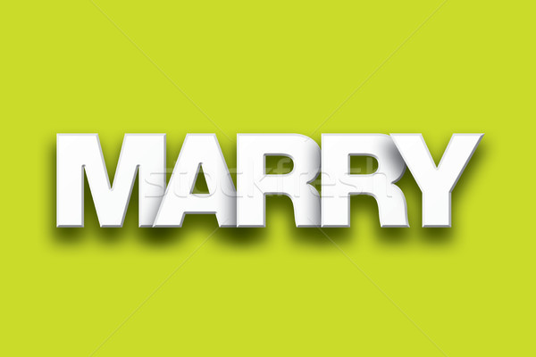 Marry Theme Word Art on Colorful Background Stock photo © enterlinedesign