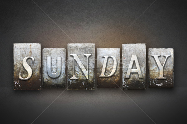 Sunday Letterpress Stock photo © enterlinedesign