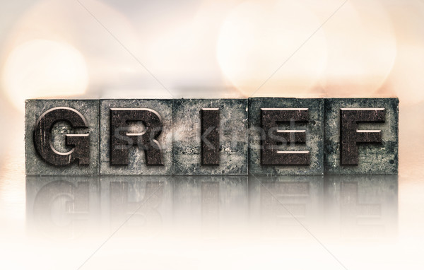 Grief Concept Vintage Letterpress Type Stock photo © enterlinedesign