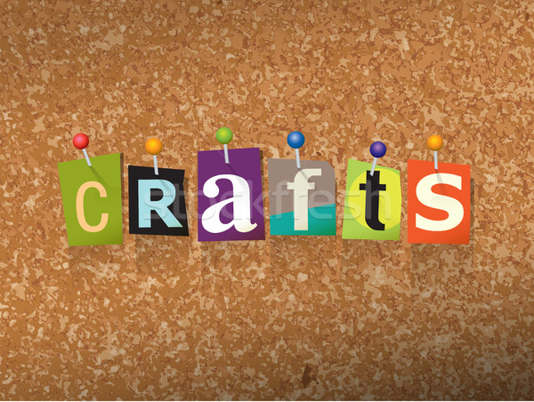 Crafts Concept Pinned Letters Illustration Stock photo © enterlinedesign