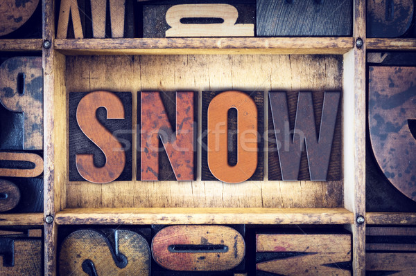 Snow Concept Letterpress Type Stock photo © enterlinedesign