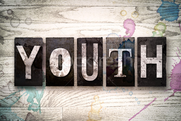 Youth Concept Metal Letterpress Type Stock photo © enterlinedesign
