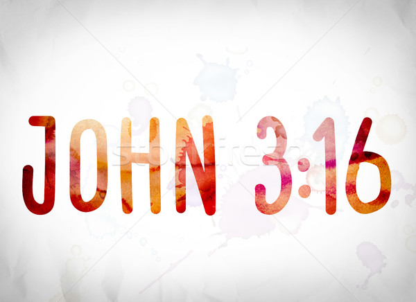 John 3:16 Concept Watercolor Word Art Stock photo © enterlinedesign