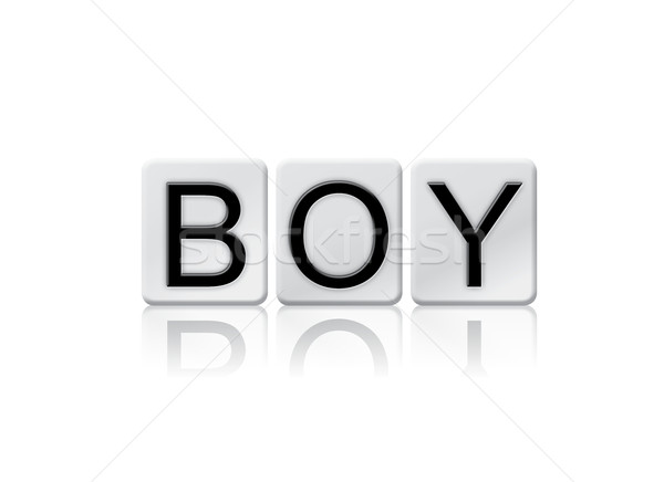 Boy Isolated Tiled Letters Concept and Theme Stock photo © enterlinedesign