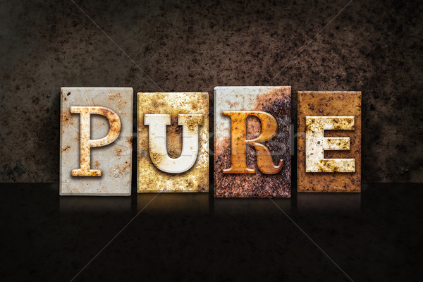 Pure Letterpress Concept on Dark Background Stock photo © enterlinedesign