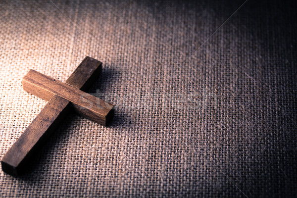 Holy Wooden Christian Cross Stock photo © enterlinedesign