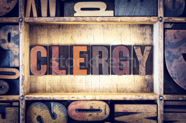 Clergy Concept Letterpress Type Stock photo © enterlinedesign