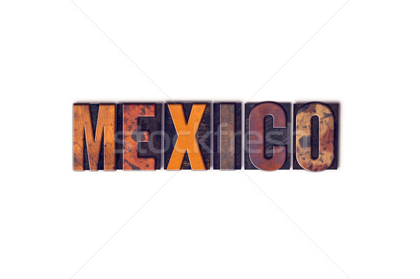 México aislado tipo palabra escrito Foto stock © enterlinedesign