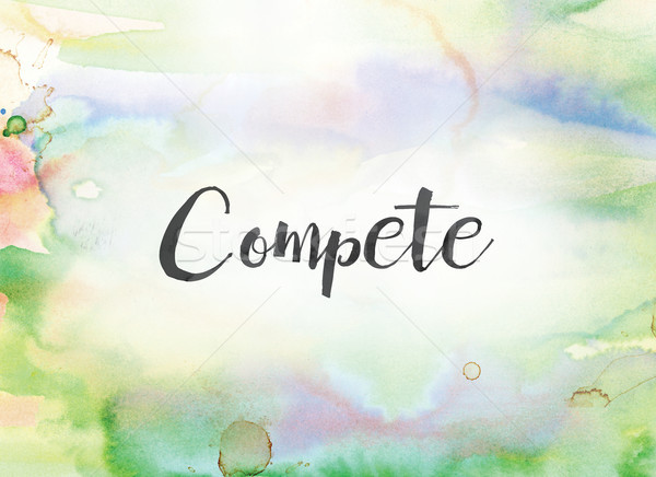 Compete Concept Watercolor and Ink Painting Stock photo © enterlinedesign
