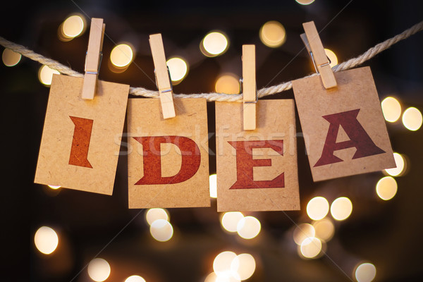 Stock photo: Idea Concept Clipped Cards and Lights