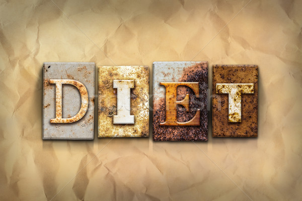 Diet Concept Rusted Metal Type Stock photo © enterlinedesign