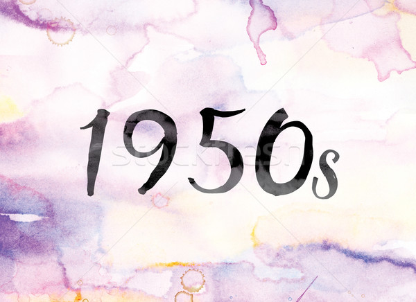 1950s Colorful Watercolor and Ink Word Art Stock photo © enterlinedesign