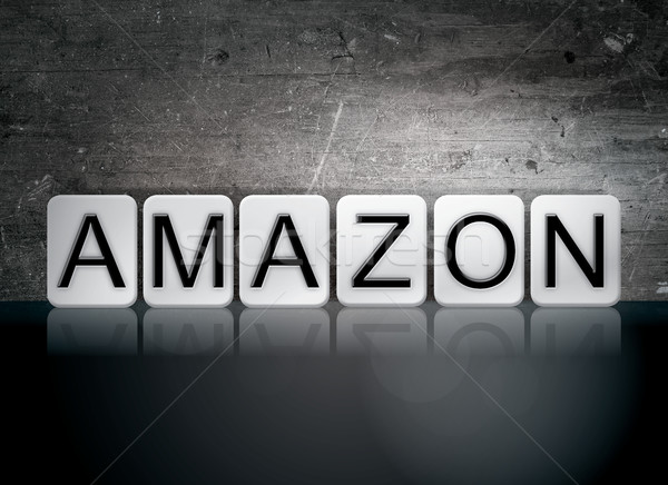 Foto stock: Amazon · azulejos · cartas · palabra · escrito · blanco