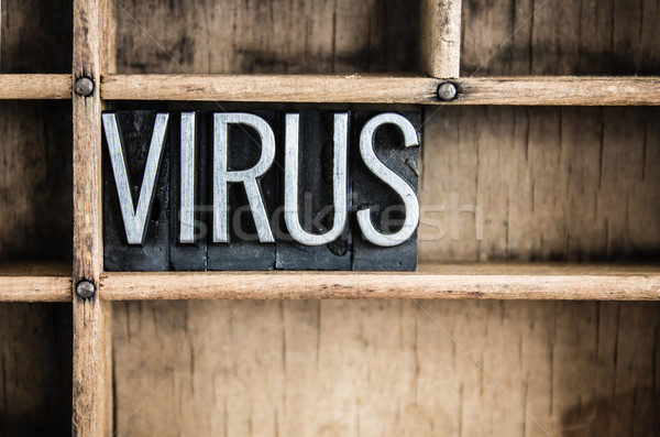 Virus Concept Metal Letterpress Word in Drawer Stock photo © enterlinedesign