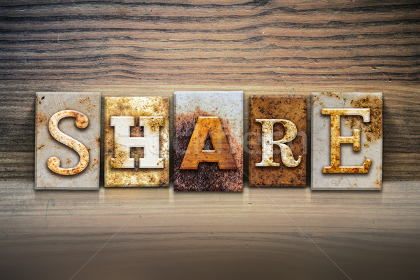 Share Concept Letterpress Theme Stock photo © enterlinedesign