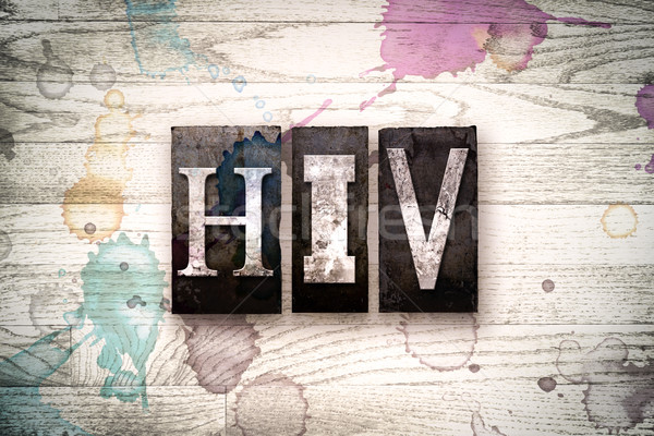 HIV Concept Metal Letterpress Type Stock photo © enterlinedesign