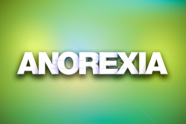 Anorexia cuvant artă colorat scris alb Imagine de stoc © enterlinedesign