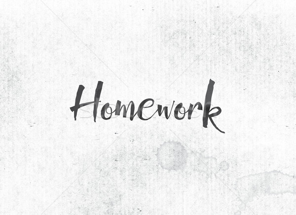 Homework Concept Painted Ink Word and Theme Stock photo © enterlinedesign