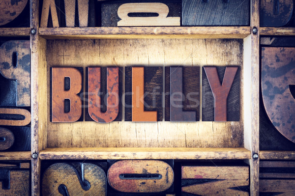 Bully Concept Letterpress Type Stock photo © enterlinedesign