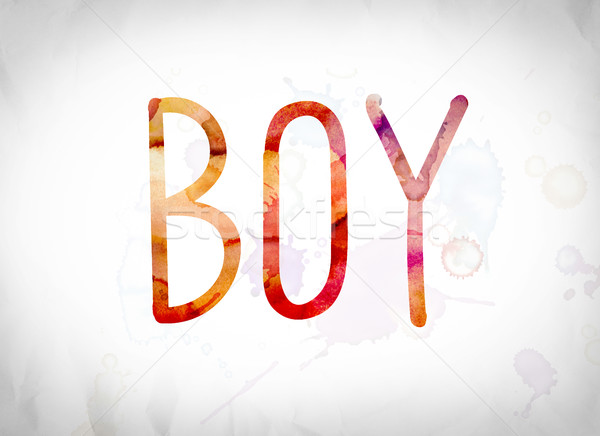 Boy Concept Watercolor Word Art Stock photo © enterlinedesign