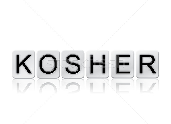 Kosher aislado azulejos cartas palabra escrito Foto stock © enterlinedesign