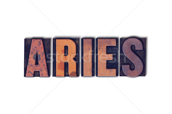 Aries Concept Isolated Letterpress Word Stock photo © enterlinedesign