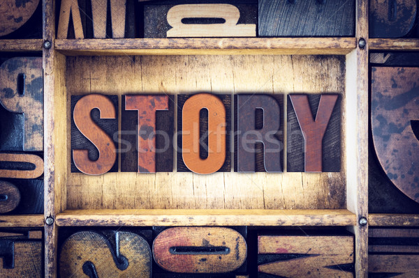 Story Concept Letterpress Type Stock photo © enterlinedesign