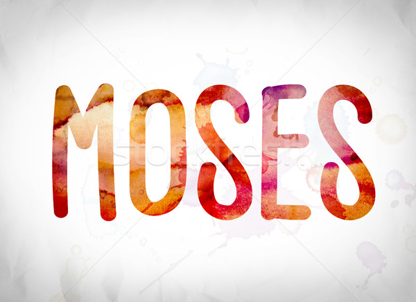 Moses Concept Watercolor Word Art Stock photo © enterlinedesign