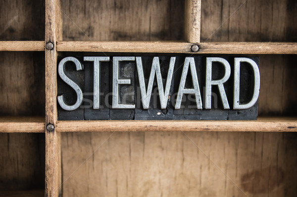 Steward Concept Metal Letterpress Word in Drawer Stock photo © enterlinedesign