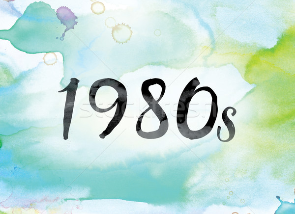 1980s Colorful Watercolor and Ink Word Art Stock photo © enterlinedesign