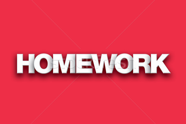 Homework Theme Word Art on Colorful Background Stock photo © enterlinedesign