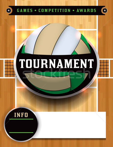Volleyball Tournament Poster Illustration Stock photo © enterlinedesign