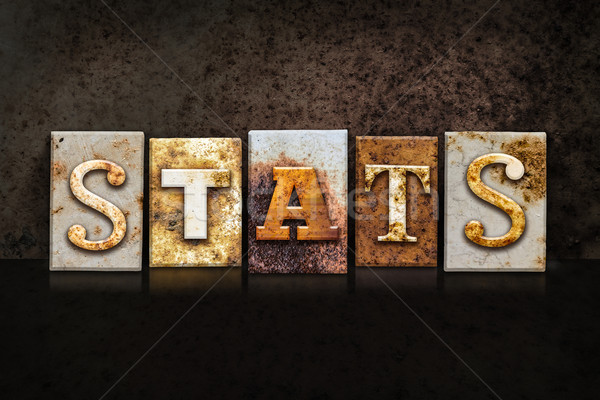 Stats Letterpress Concept on Dark Background Stock photo © enterlinedesign