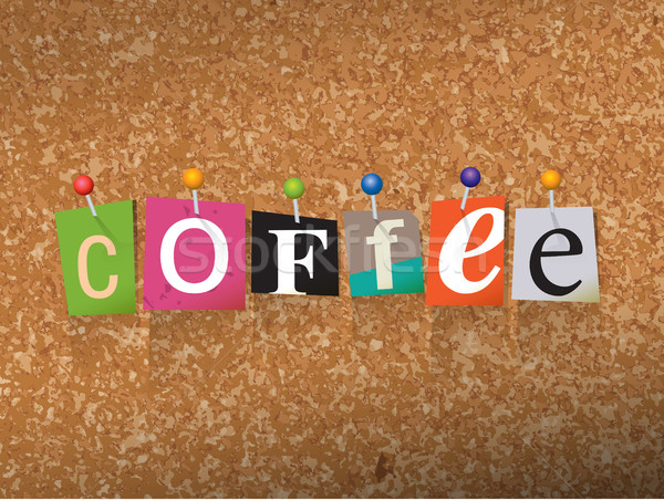 Coffee Concept Pinned Letters Illustration Stock photo © enterlinedesign