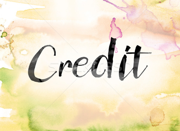 Credit Colorful Watercolor and Ink Word Art Stock photo © enterlinedesign