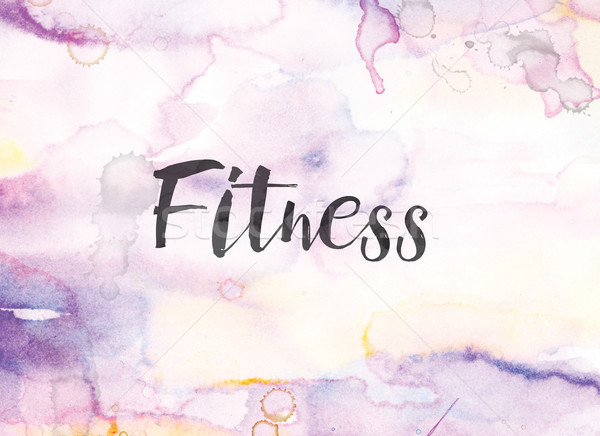 Fitness Concept Watercolor and Ink Painting Stock photo © enterlinedesign