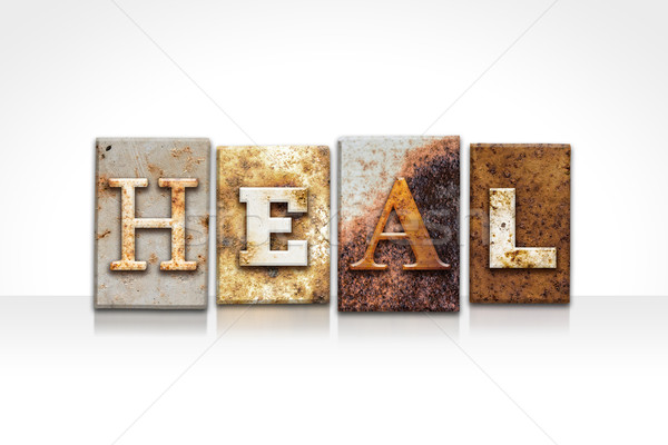 Heal Letterpress Concept Isolated on White Stock photo © enterlinedesign