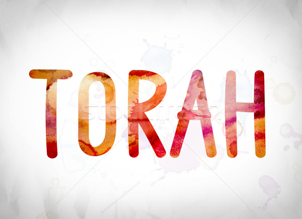 Torah Concept Watercolor Word Art Stock photo © enterlinedesign