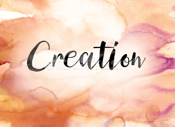 Creation Colorful Watercolor and Ink Word Art Stock photo © enterlinedesign